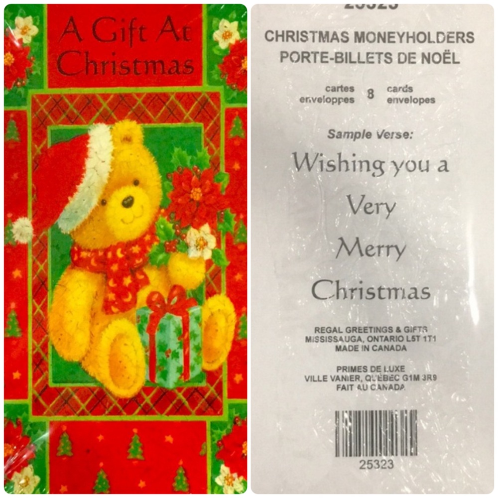 Christmas Cards Money Card Holders! (8 Cards with Envelopes) Christmas Cards